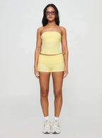 Baseline Low Rise Rib Shorts Yellow