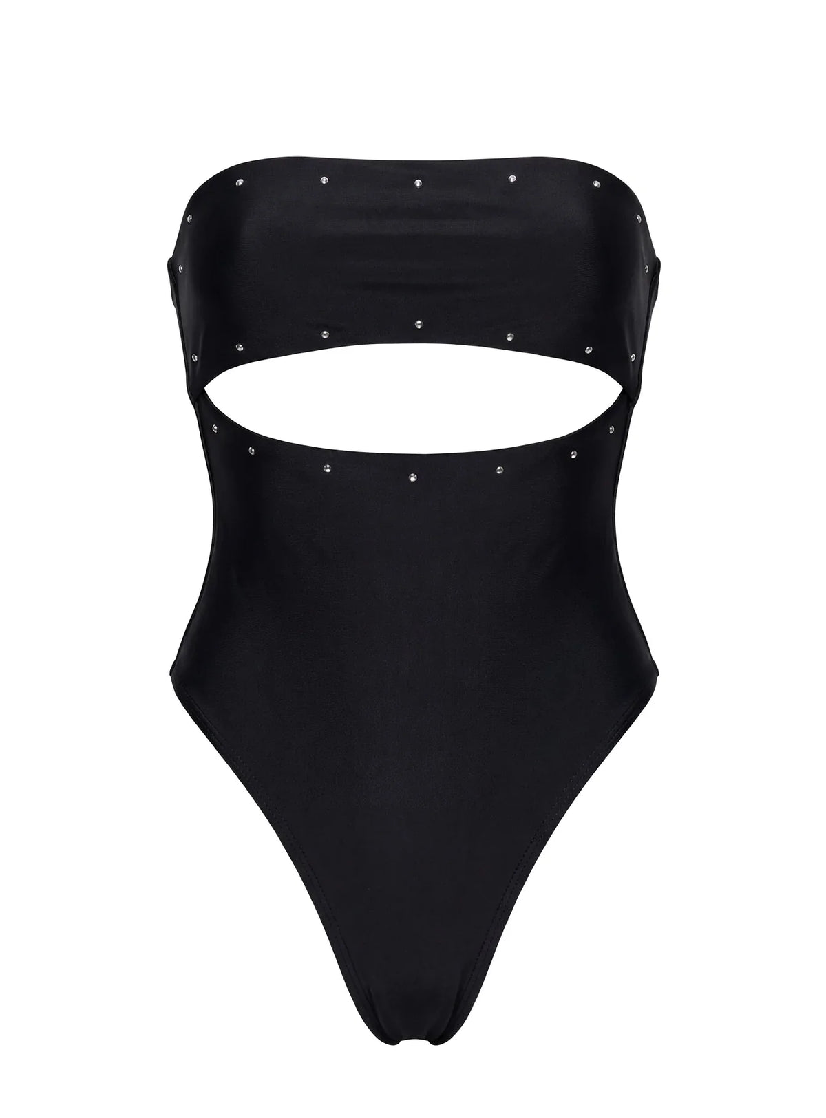 Imika Keyhole Stud One Piece Bikini Black