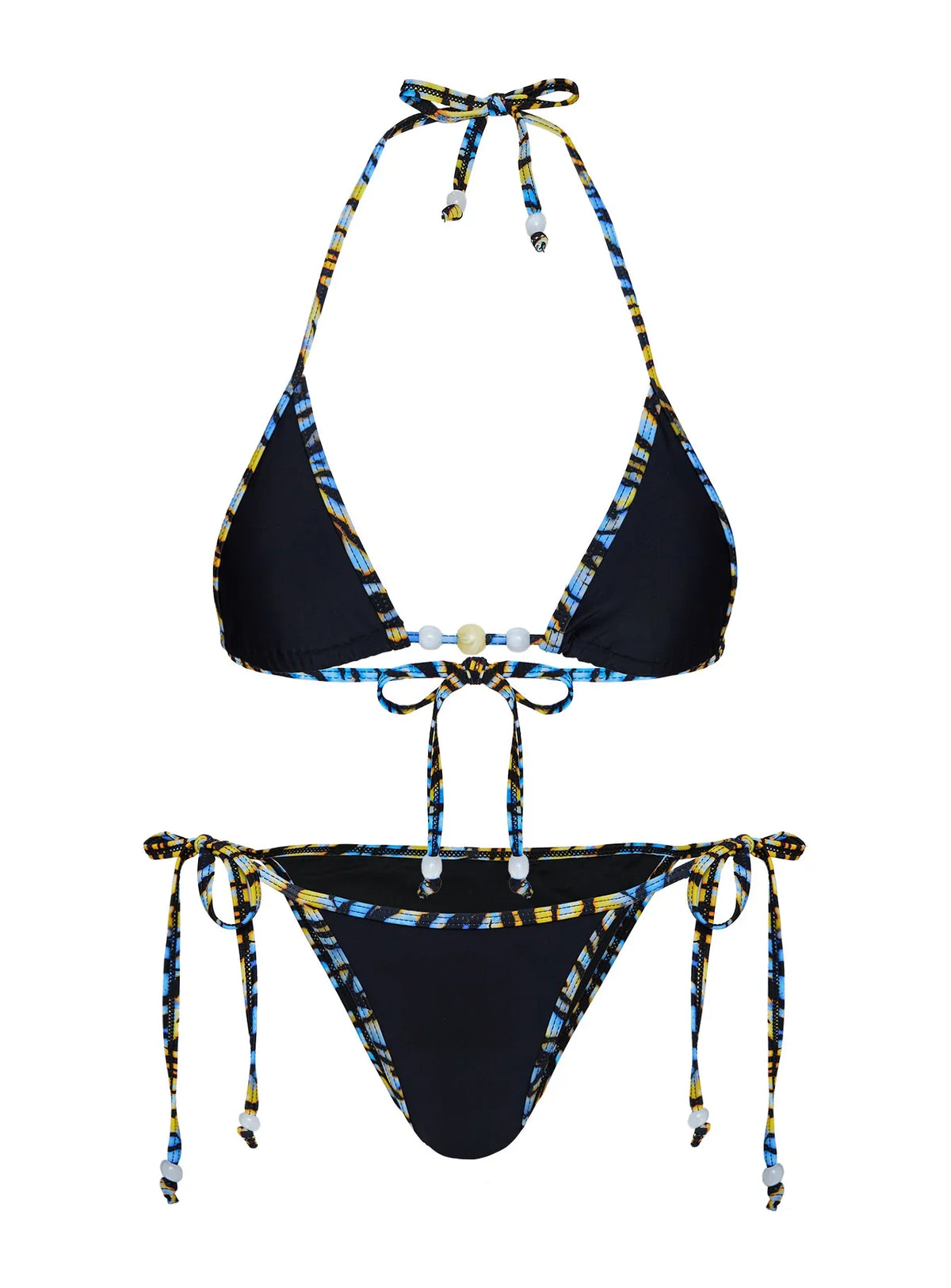 Beasley Tie Side Bikini Bottoms Black Zebra