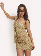 Bradee Scarf Detail Set Yellow Check