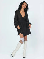 Chiara Long Sleeve Mini Dress Black