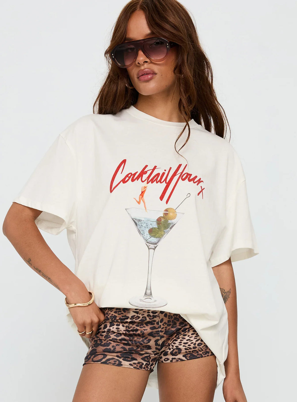 Unwind In Peace Oversized Tee White