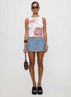 Pegasus Boat Neck Top White Floral