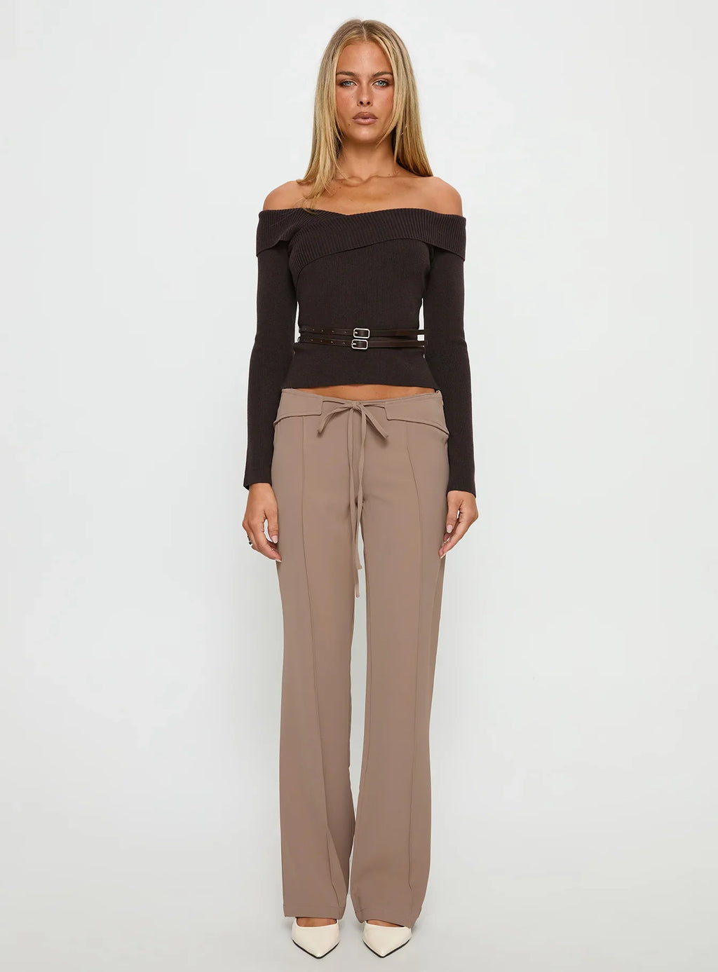 Narratives Wrap Tie Trouser Pant Taupe