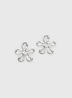 Sweet Embrace Flower Earrings Silver