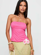 Plotline Strapless Top Pink