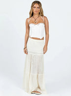 Luvan Lace Corset Top White