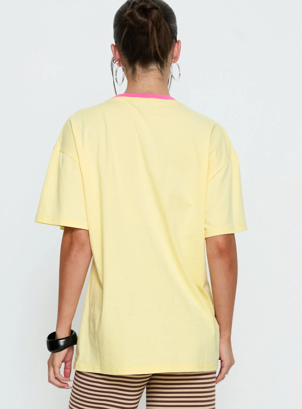 Wild Light Oversized Graphic Tee Yellow Pink