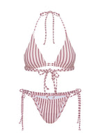 Seahaven Tie Side Bikini Bottoms Pink Stripe