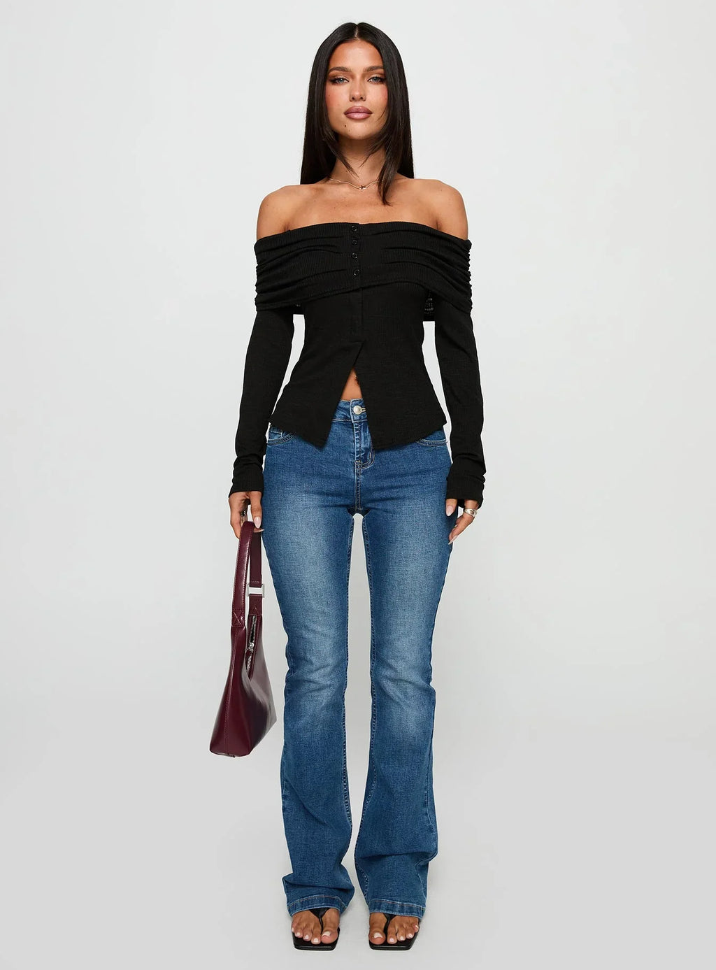 Victorea Off Shoulder Top Black