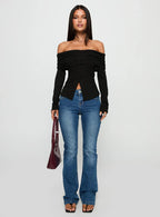 Victorea Off Shoulder Top Black