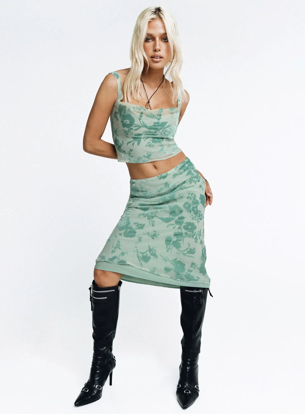 Devore Midi Skirt Multi