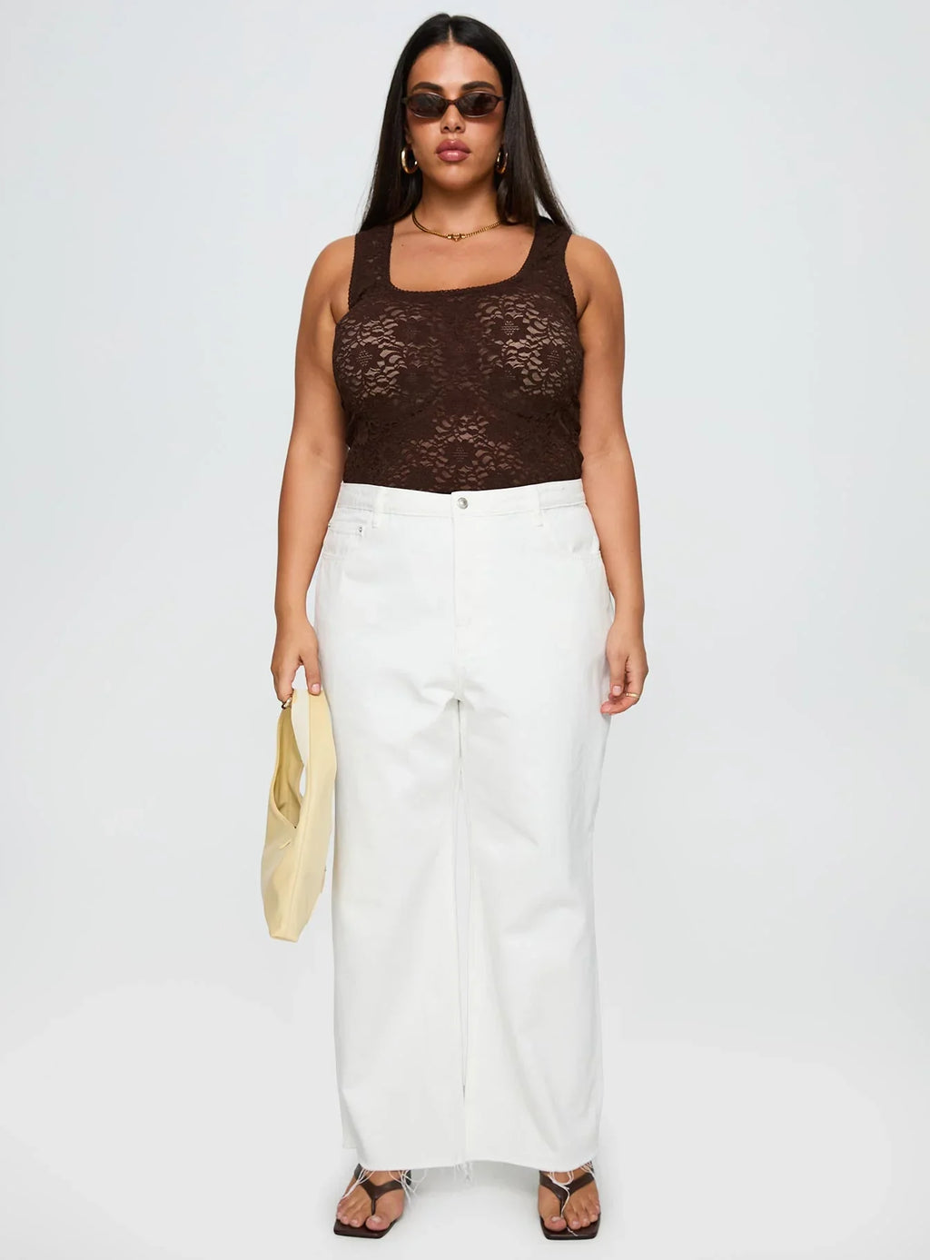 Fawcett High Rise Straight Leg Jeans White Curve