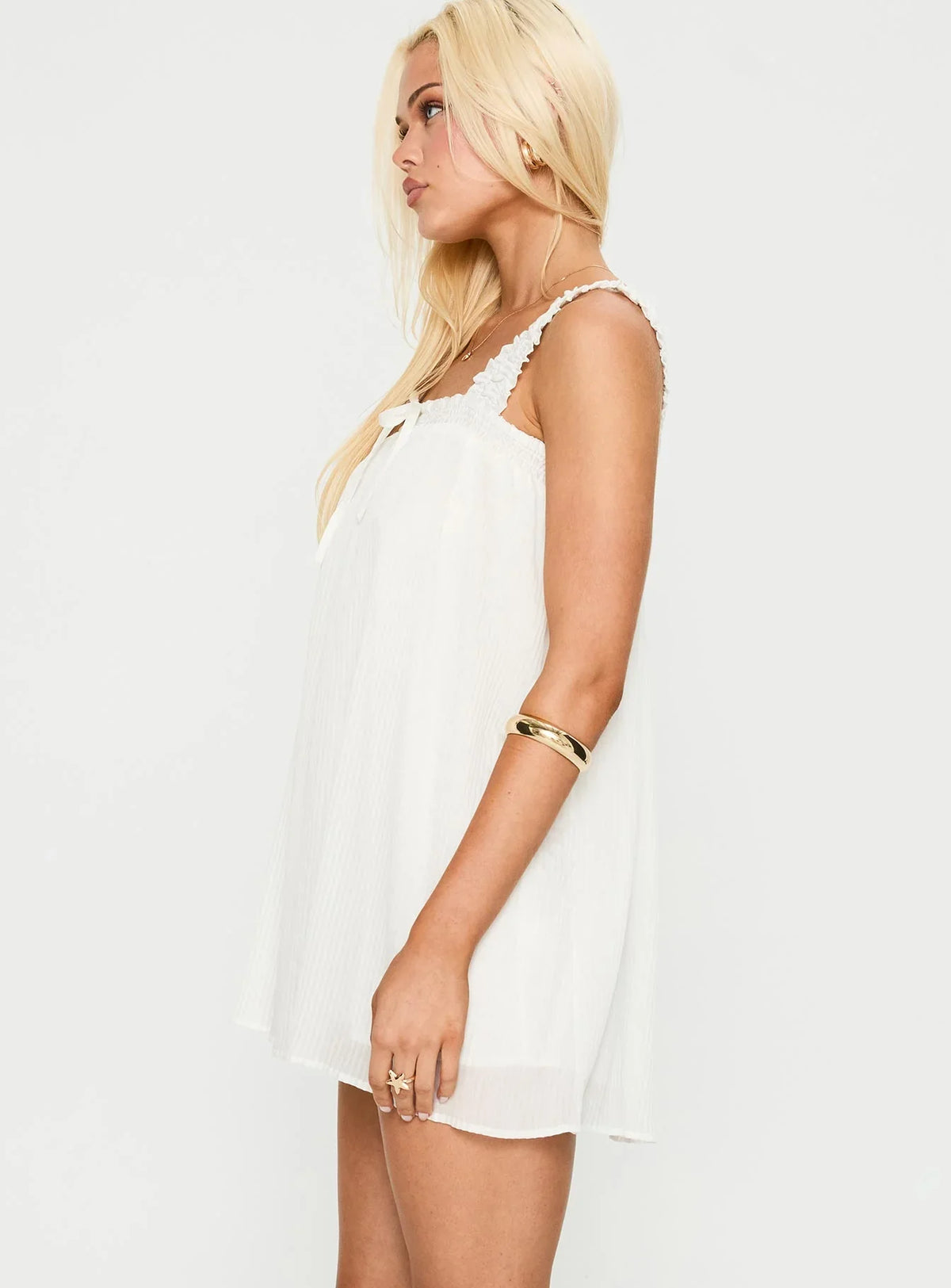Cupids Bow Mini Dress White