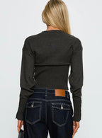 Head In The Clouds Knit Cardigan Grey Argyle