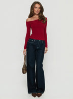 Sedonia Gathered Wrap Top Red