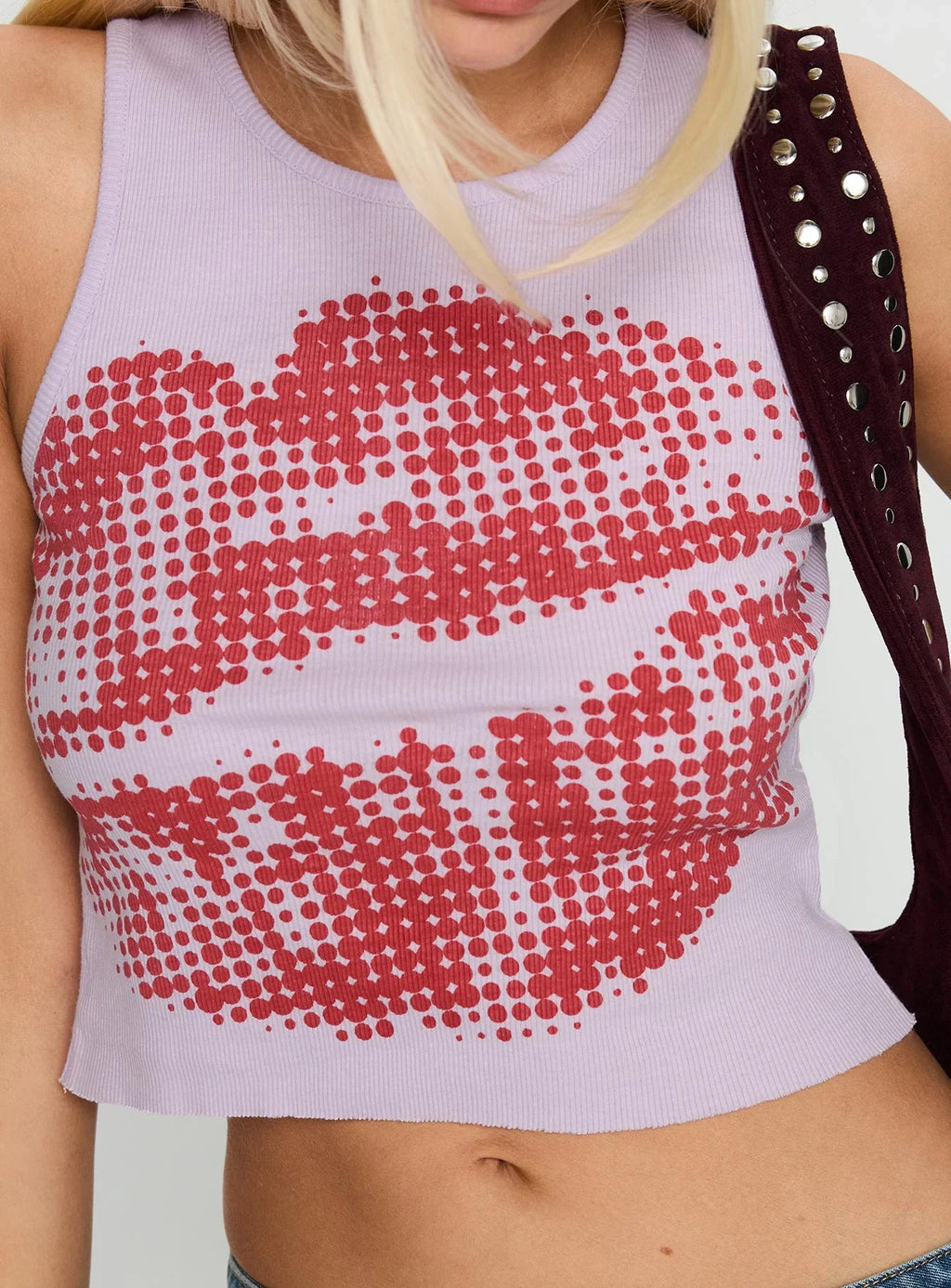 Kiss Of Love Graphic Top Purple