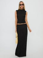 Ford Maxi Skirt Onyx Polka Dot