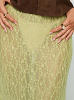 Pura Vida Lace Maxi Skirt Sage