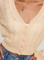 Lyric Cropped Cardigan Beige