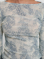 Let It Happen Boat Neck Long Sleeve Top Leopard