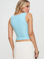 Martiney Twisted Tank Top Blue