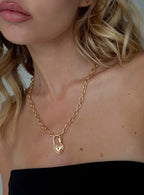 Sayge Lock Necklace Gold