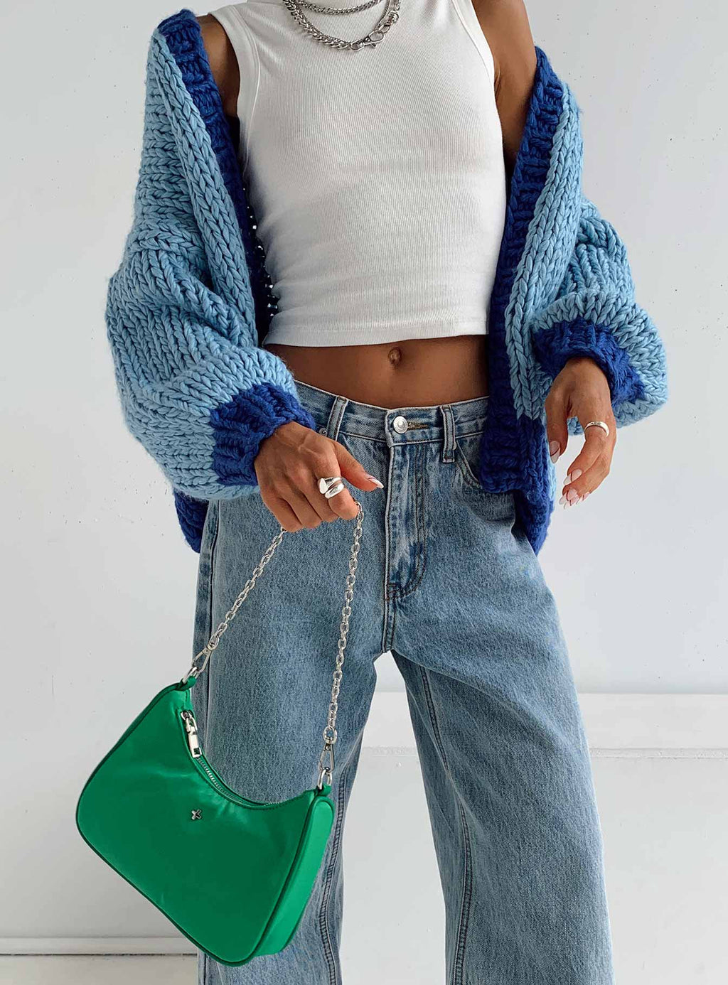 Lester Knit Cardigan Blue