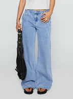 Reaper Mid Rise Baggy Jeans Light Blue Wash