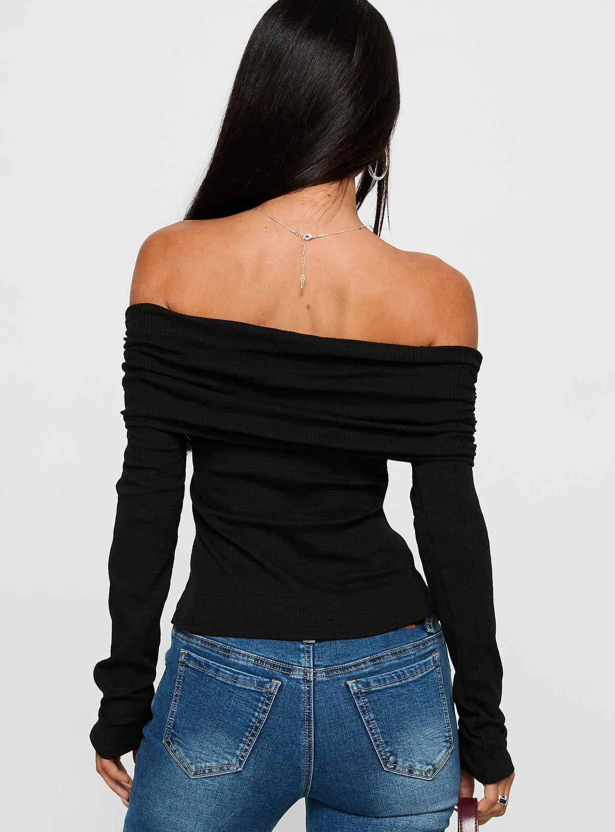 Victorea Off Shoulder Top Black