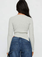 Ellara Long Sleeve Top Grey