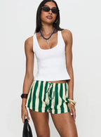 Salt Air Shorts Green Cream Stripe