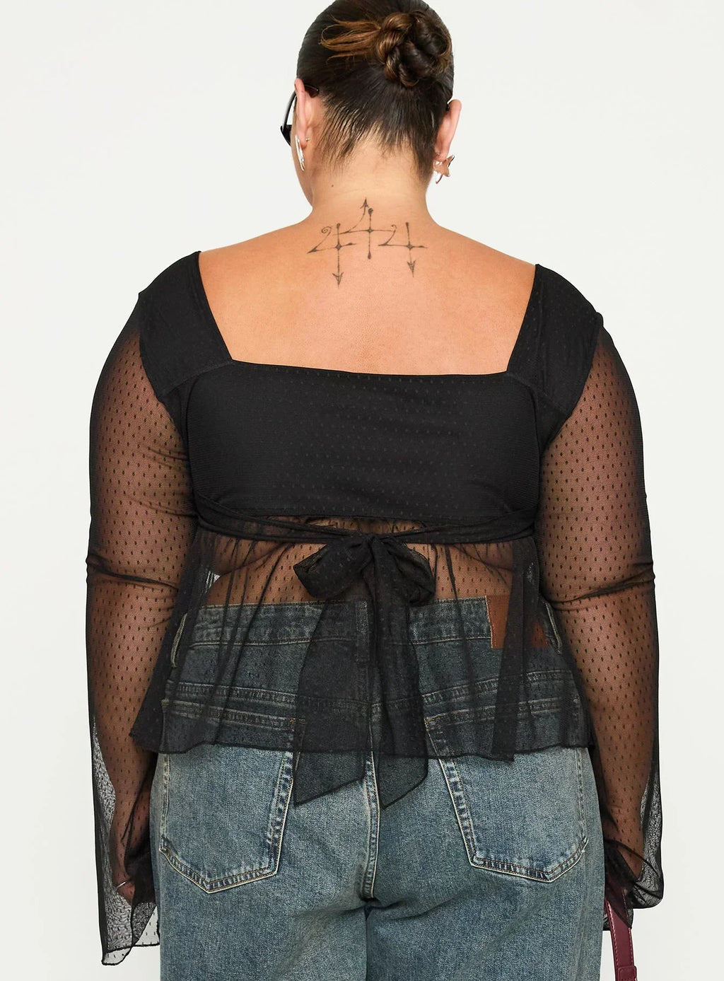 Fiorello Long Sleeve Top Black Curve