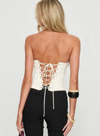 Afelia Strapless Corset Top Cream