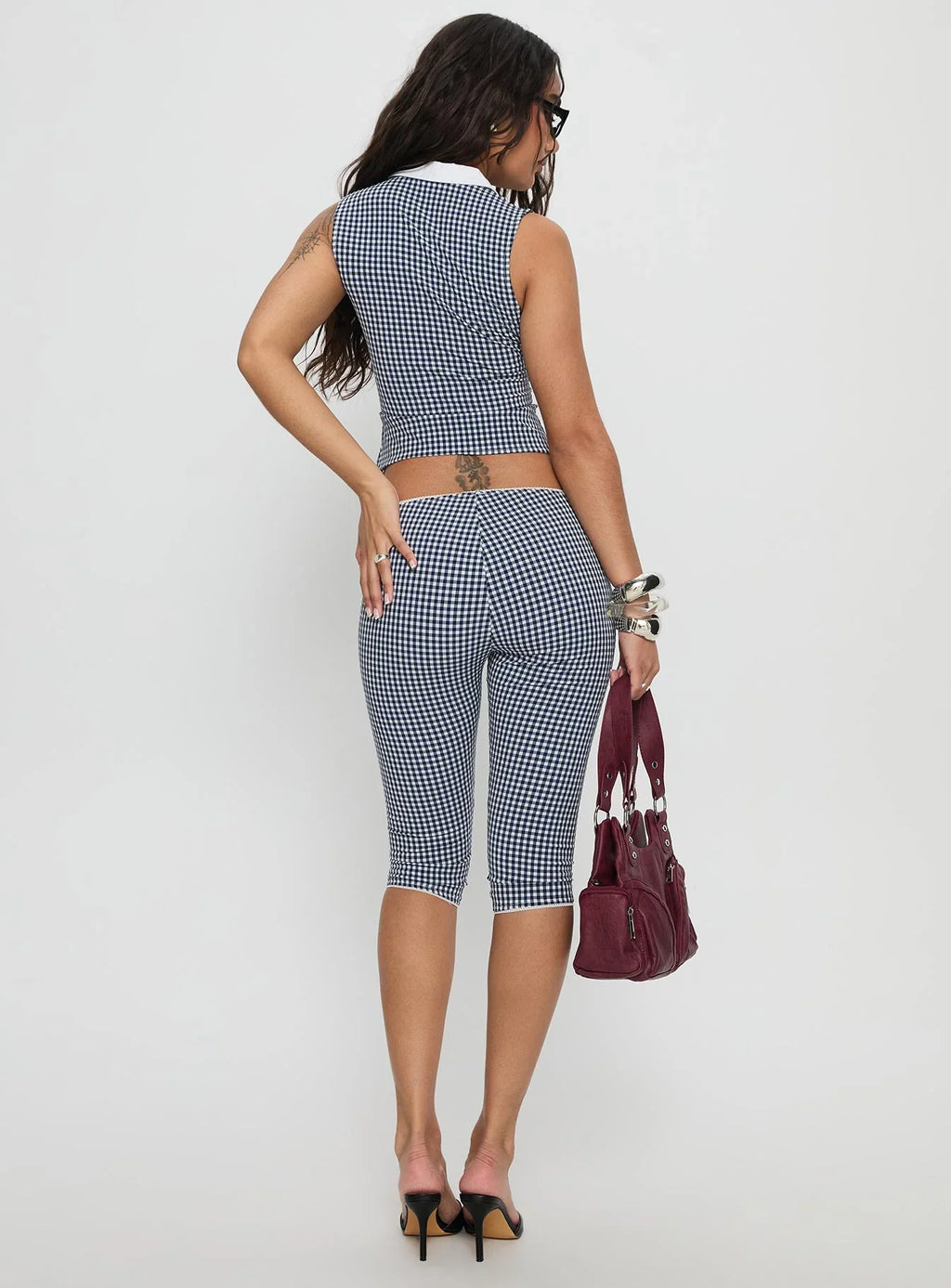 Tuka Capri Navy Gingham