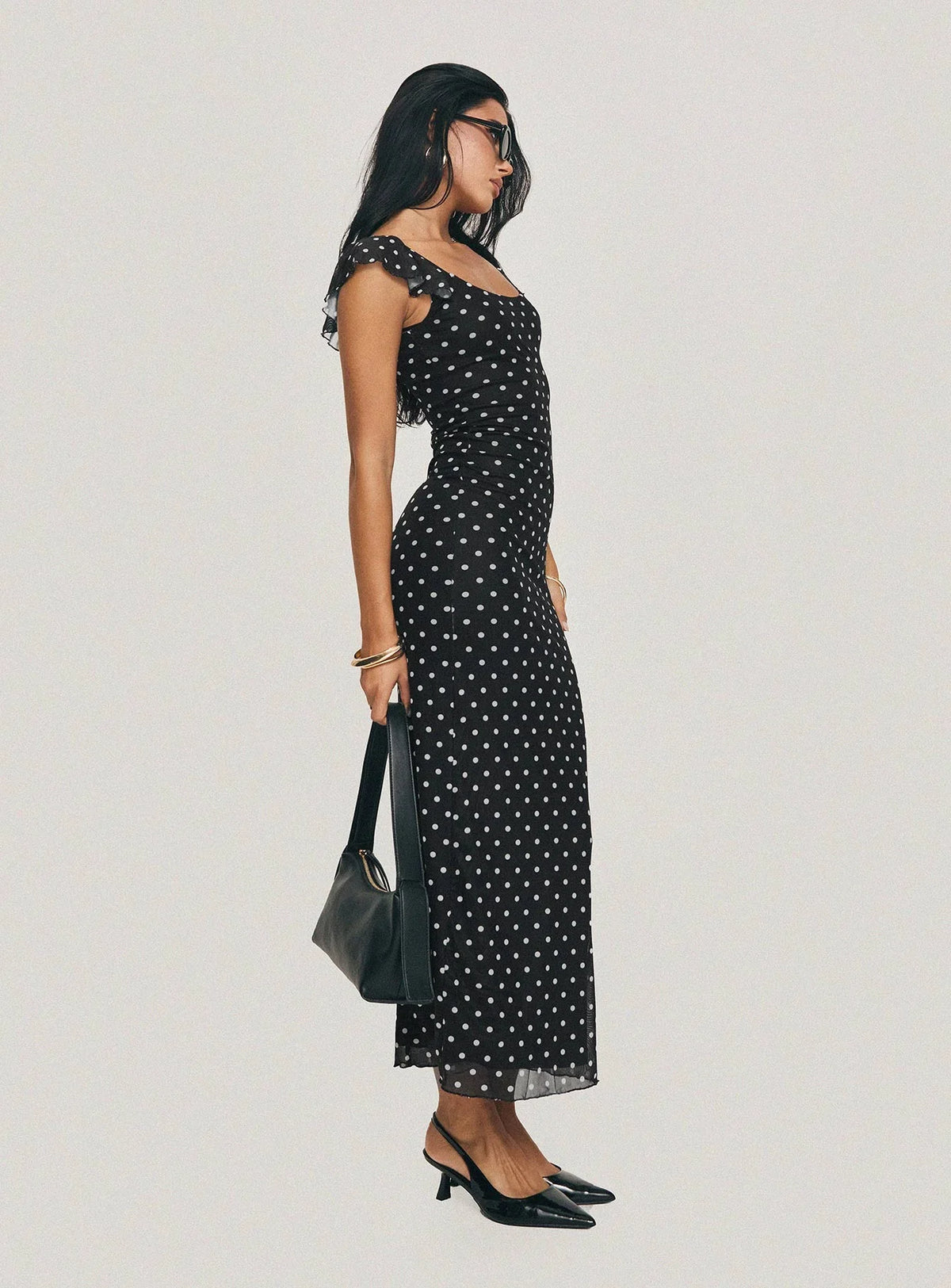 Sandberg Maxi Dress Black Polka Dot