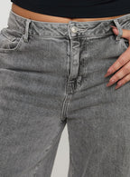 Wolfie High Rise Wide Leg Slouchy Jeans Steel Curve