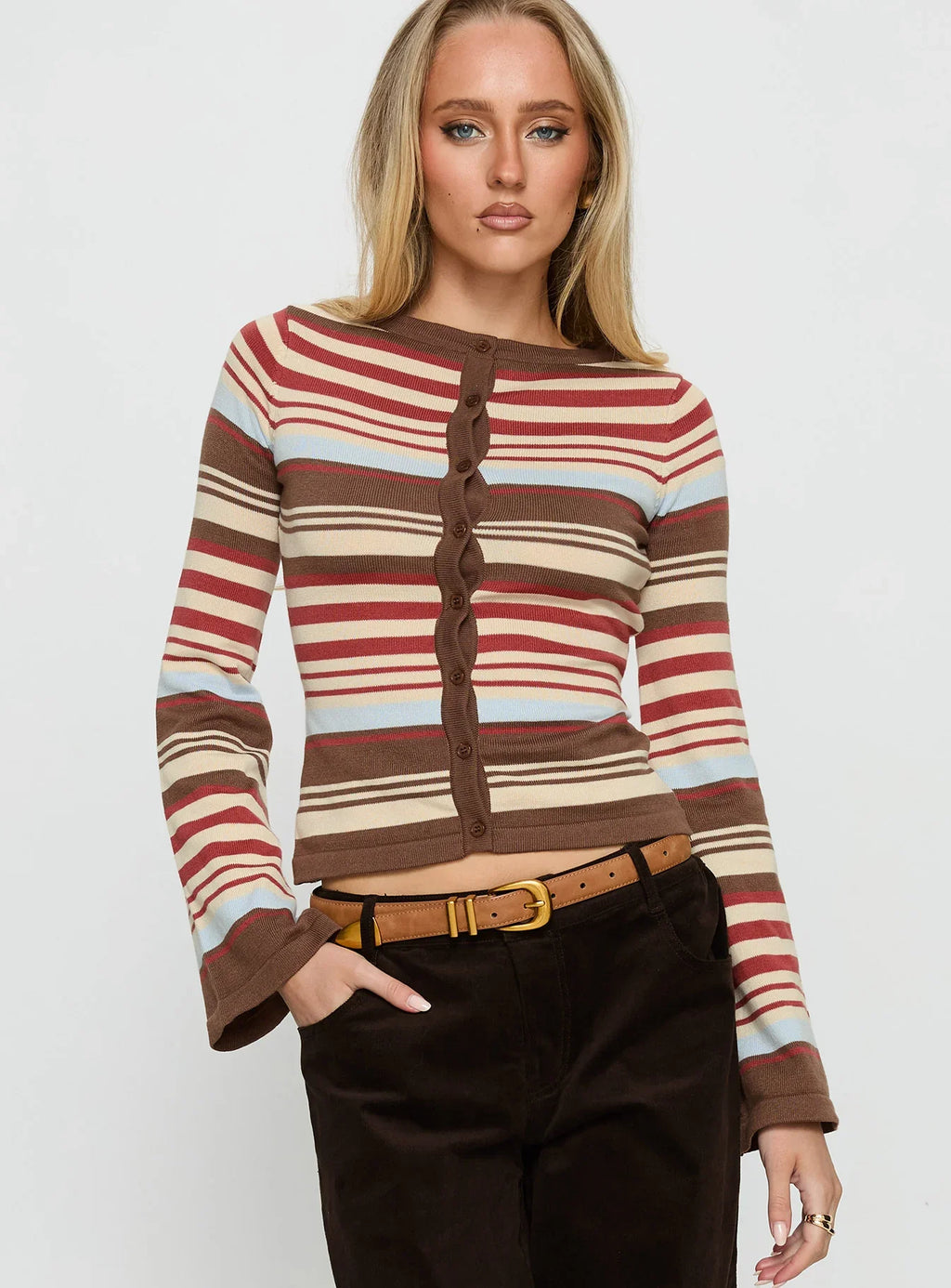 Milda Knit Cardigan Multi Stripe