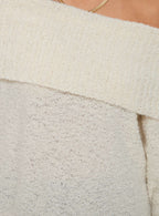 Parkley Boucle Off The Shoulder Sweater Cream