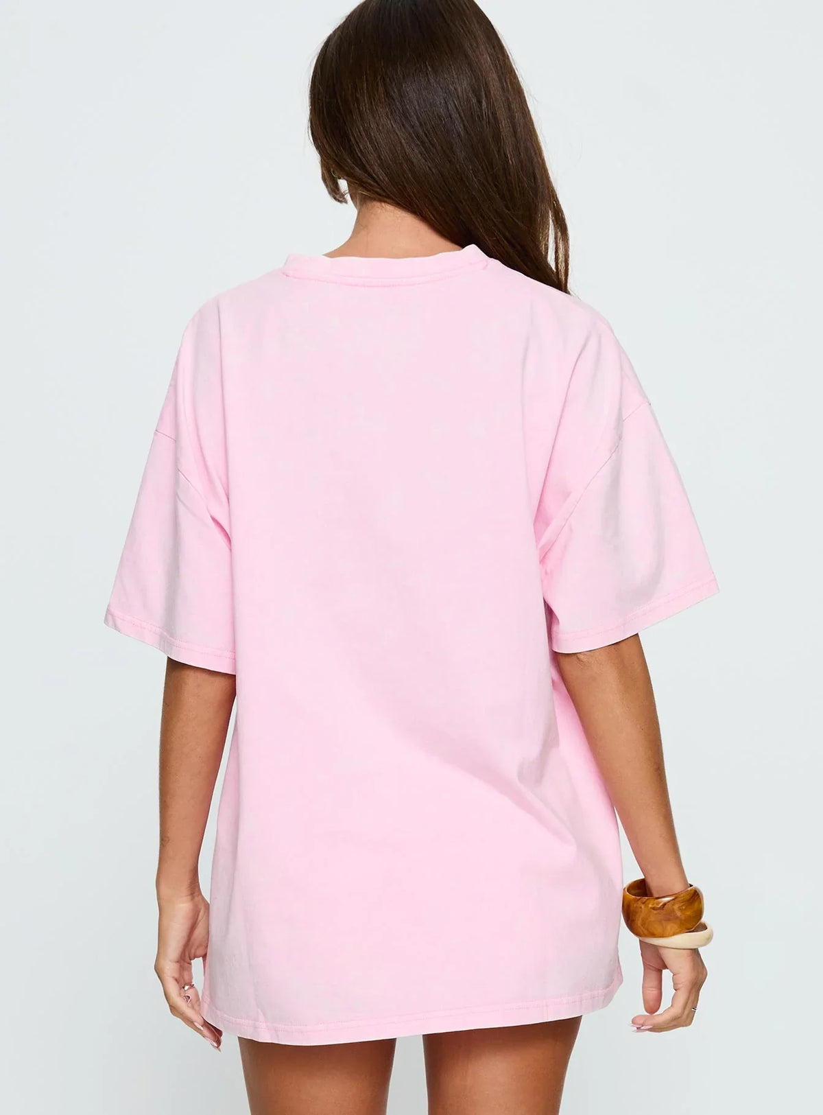 Feline Companions Oversized Graphic Tee Pink