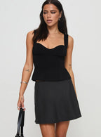 Dapple Bias Mini Skirt Black