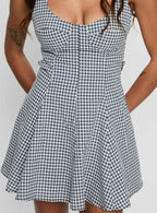Honeysucker Floaty Playsuit Blue Check