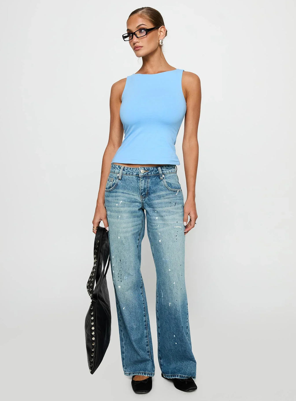Picasso Mid Rise Straight Leg Jeans Mid Blue