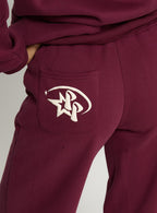 Princess Polly Stargirl Wide Leg Sweat Pants Burgundy