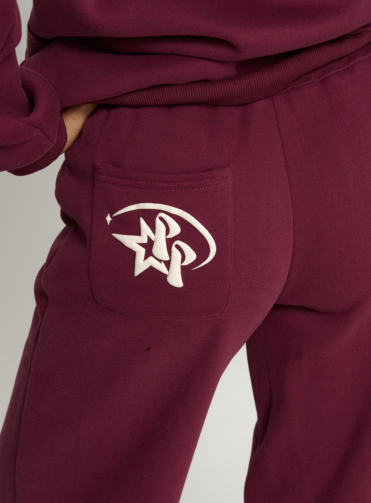 Princess Polly Stargirl Wide Leg Sweat Pants Burgundy