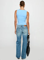 Picasso Mid Rise Straight Leg Jeans Mid Blue