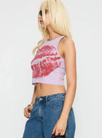 Kiss Of Love Graphic Top Purple